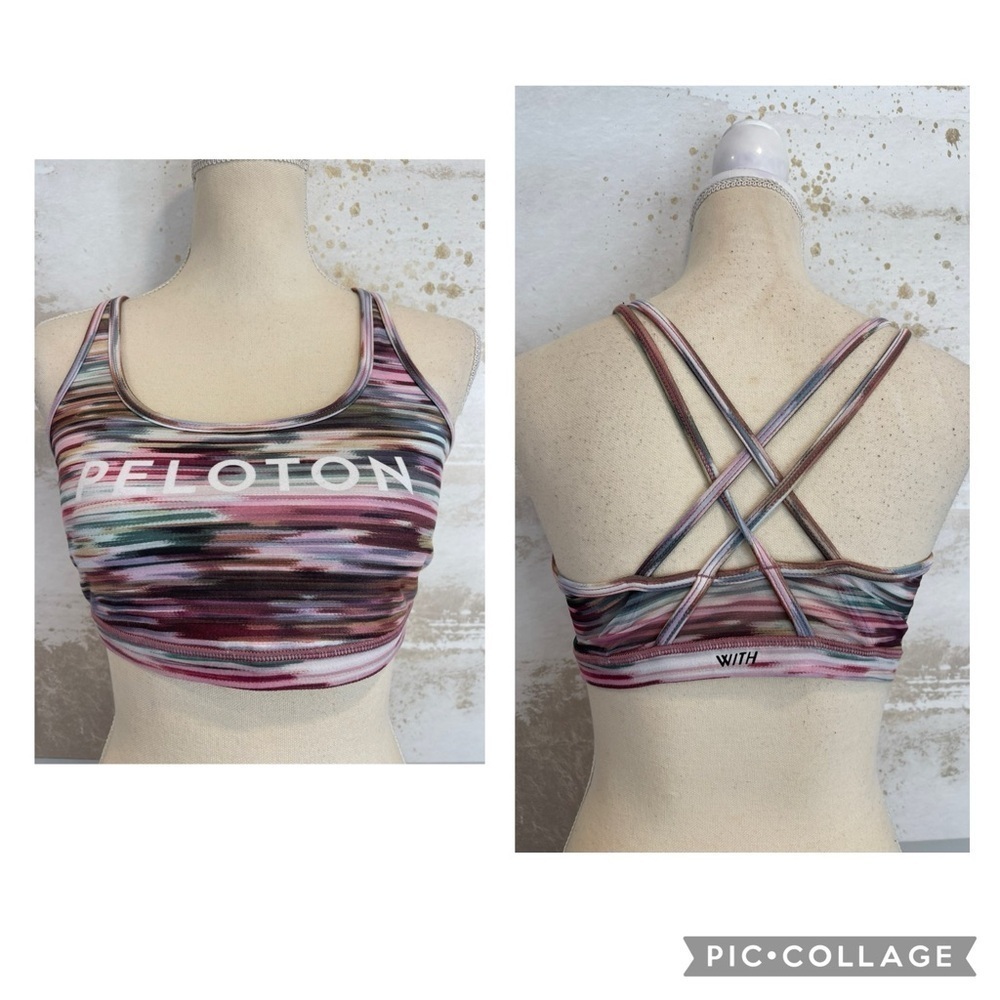 Peloton Multi-Stripe Sports Bra by WITH SIZE Large